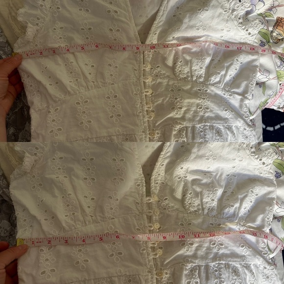 $208 Gorgeous Eyelet Cleobella Brielle Midi Dress Ivory white Size L Price FIRM - Picture 13 of 16